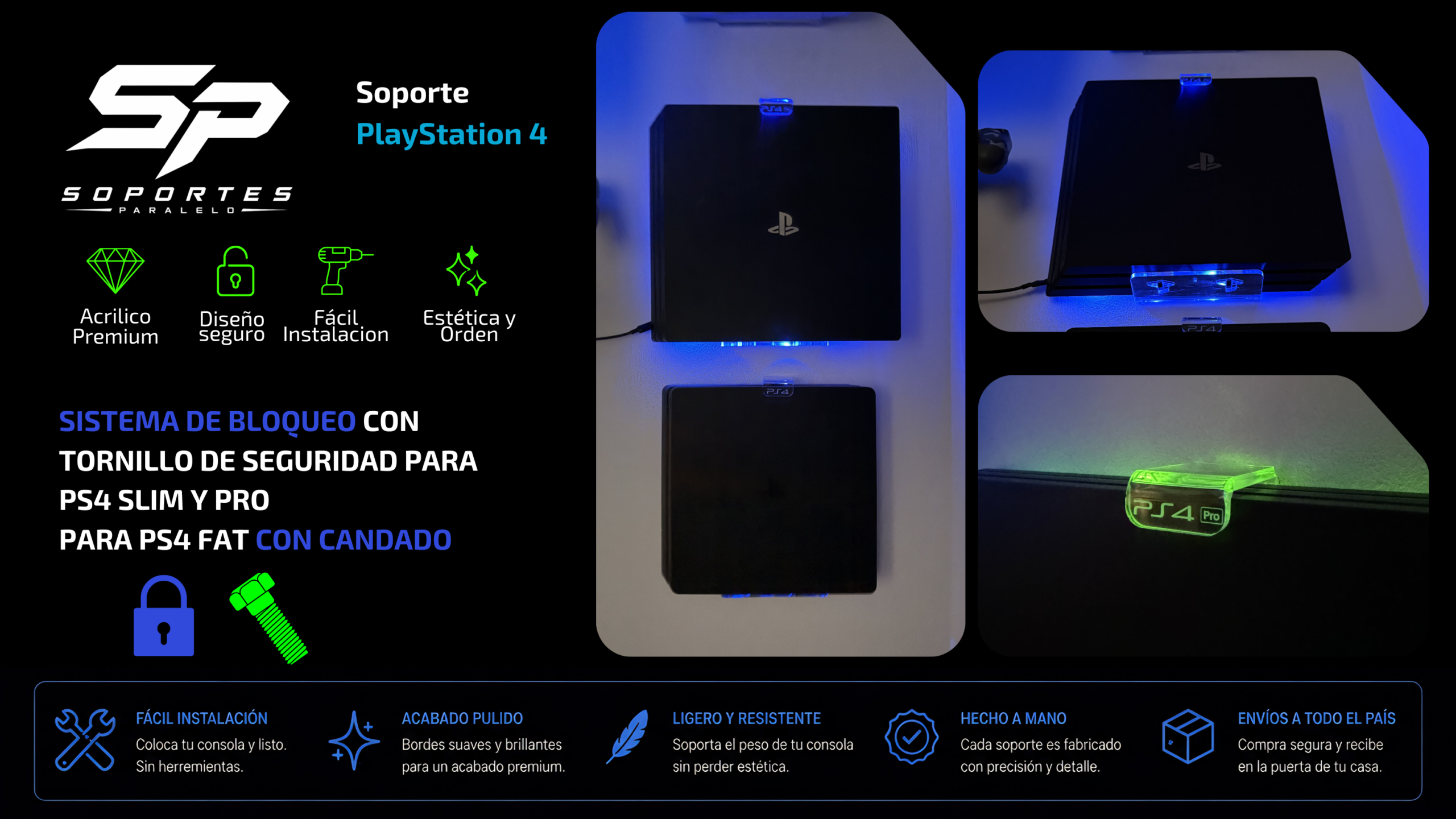 soporte acrilico ps4