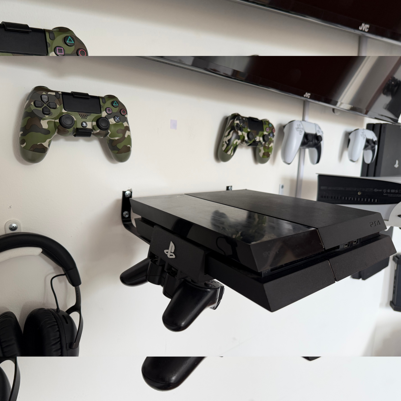 Soporte PS4 Pro horizontal con platinas metálicas