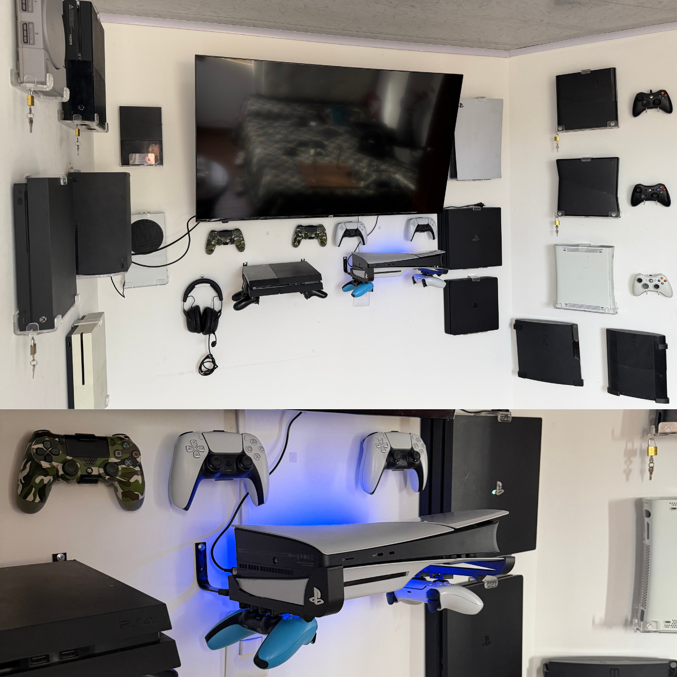 Soporte horizontal PS5 plástico con platinas metálicas y LED