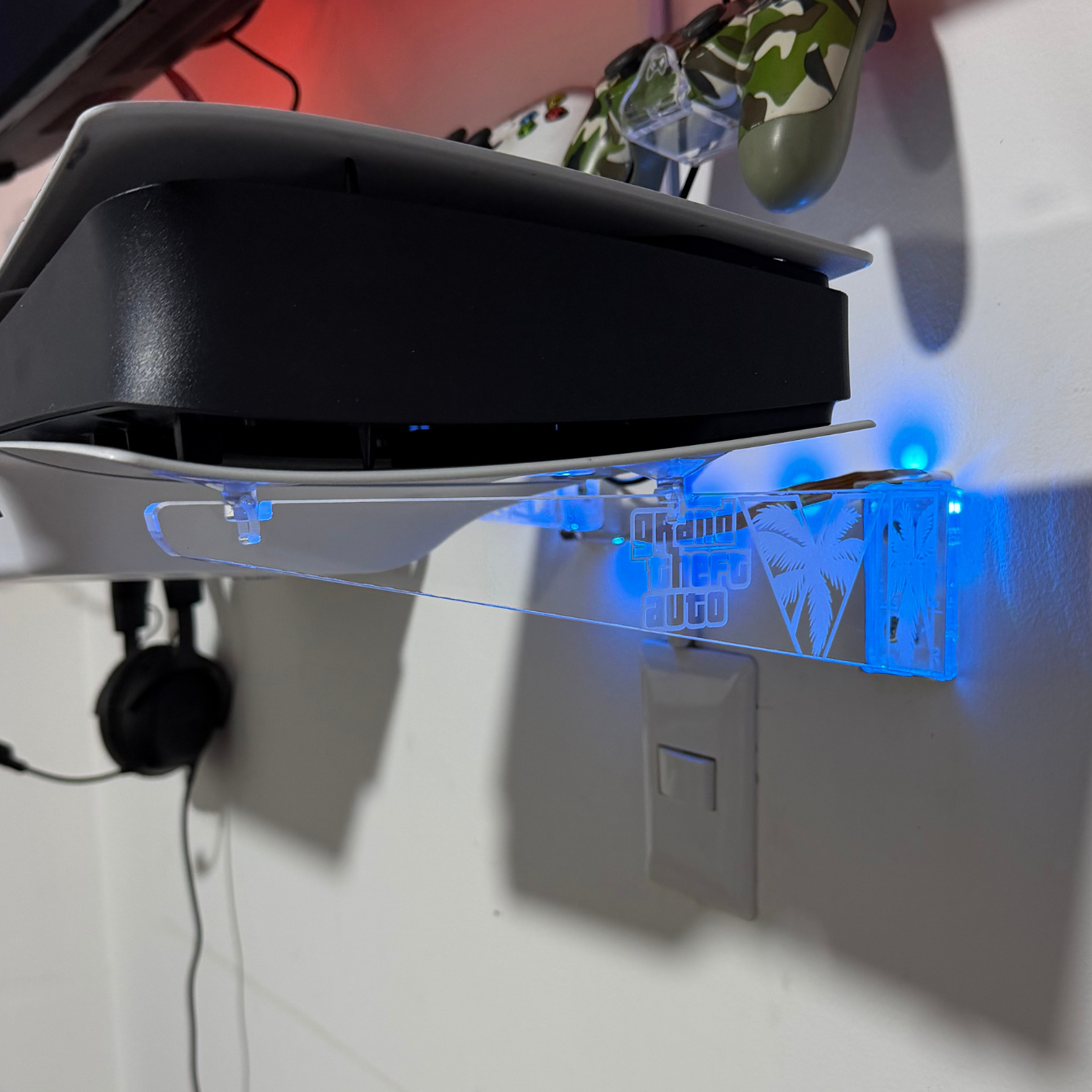 Soporte horizontal PS5 acrílico 8 mm edición especial GTA 6 con LED